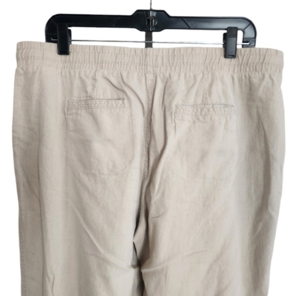 C est 1946 Women’s Linen Blend High Rise Straight Wide Leg Pants Lounge Size L - Picture 5 of 16